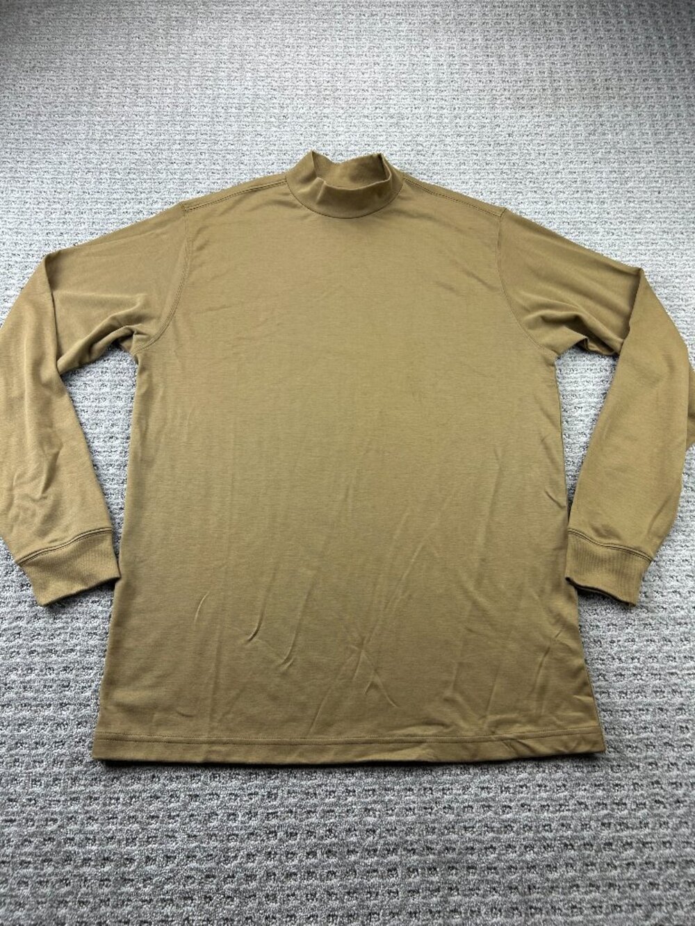 Vintage 80s Turnbury Long Sleeve Shirt Men Large L Brown Mock Neck 100% Cotton